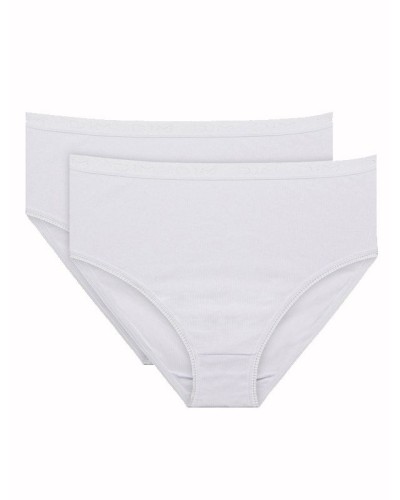 Pack de 2 bragas de algodón de talle alto.