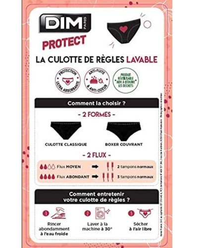 Dim Culotte Menstruelle Protect Abundante para Mujer