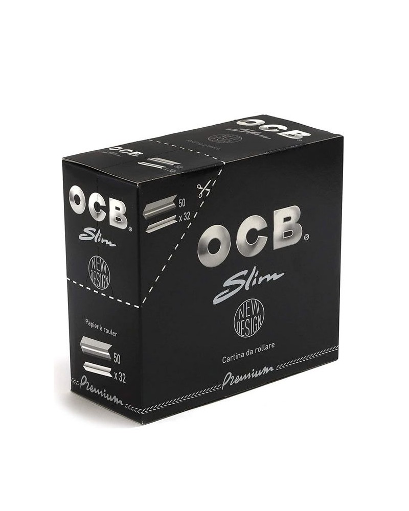 OCB Black Premium King Size Slim Rolling Papers Paquete de 50 folletos