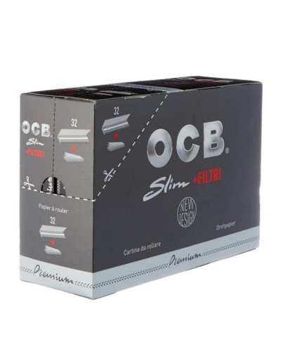 OCB 15448 Largo Negro Papel Plus Tips, 32 paquetitos