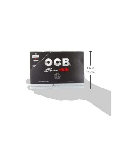 OCB 15448 Largo Negro Papel Plus Tips, 32 paquetitos