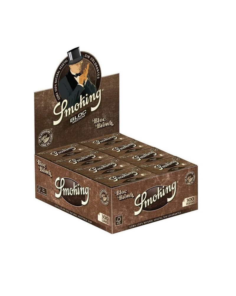 SMOKING PAPEL BROWN BLOC. EXPOSITOR 40 LIBRITOS DE 300 HOJAS