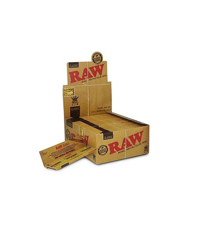 RAW Papel de liar fino en tono marrón Raw King (caja de 50), tela marrón