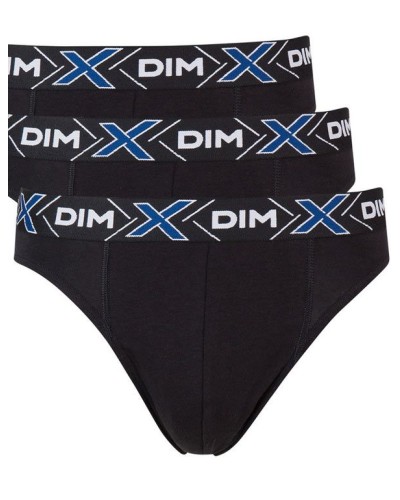 Conjunto de 3 slips DIM negros en algodón flexible