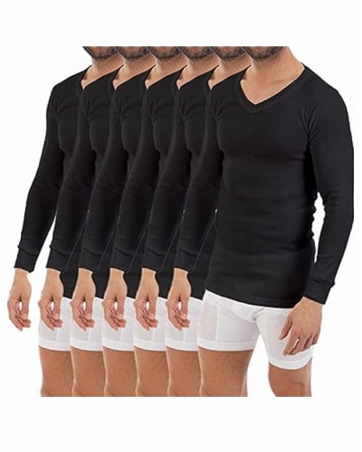 Camisetas Hombre M/L Afelpadas "V" x6