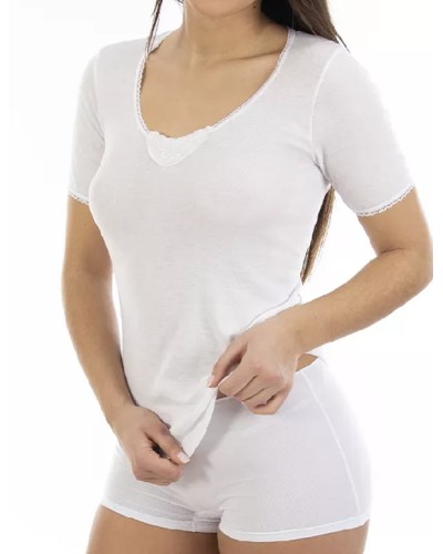Pack x3 Camisetas Mujer M/C Cálidas Bordado