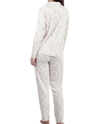 Pijama Mujer Camisero Enjoy Every Moment Beige - Admas