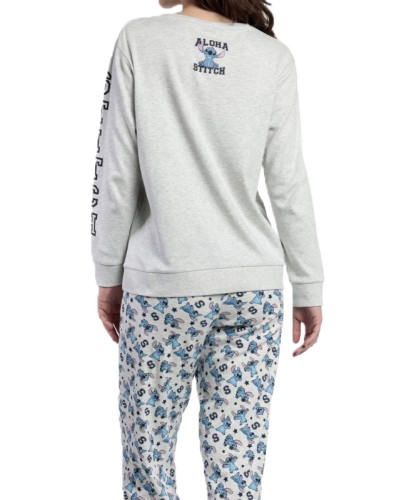 Pijama Mujer Disney Aloha Stitch Gris Claro - Aznar Innova