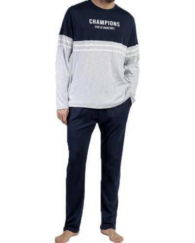 Pijama Hombre Stay At Home Champions Azul Marino - Admas