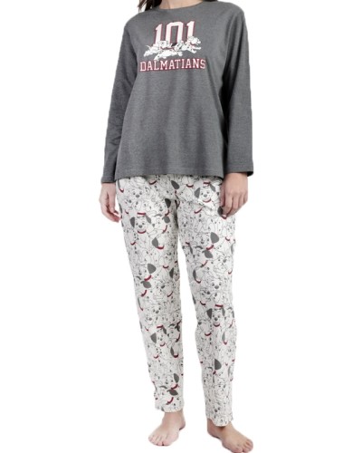 Pijama Mujer Disney 101 Dálmatas Varsity Gris Oscuro - Aznar Innova