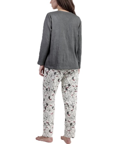 Pijama Mujer Disney 101 Dálmatas Varsity Gris Oscuro - Aznar Innova