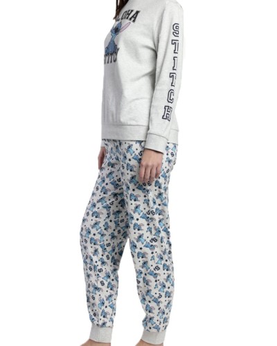 Pijama Mujer Disney Aloha Stitch Gris Claro - Aznar Innova