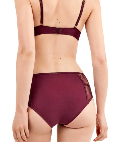 Braguita Mujer Ancha con Transparencias Burdeos-Morada - Gisela