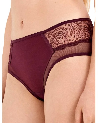 Braguita Mujer Ancha con Transparencias Burdeos-Morada - Gisela