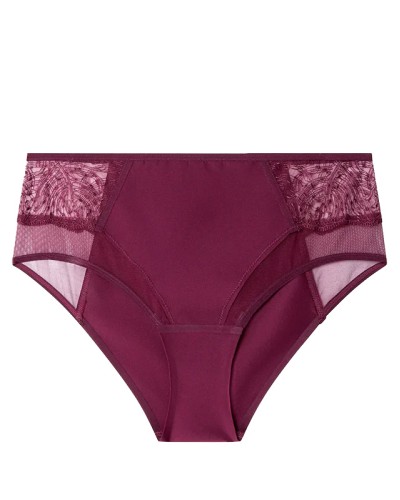 Braguita Mujer Ancha con Transparencias Burdeos-Morada - Gisela