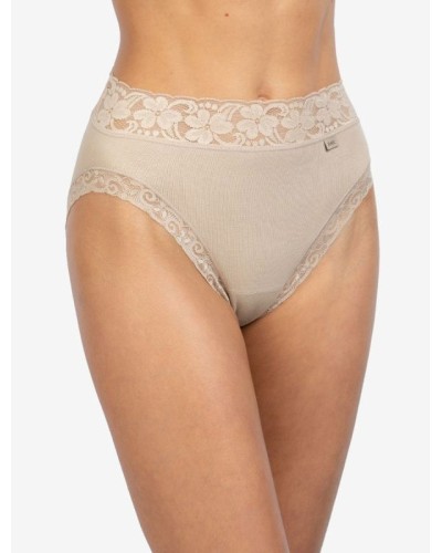 Braga mujer midi 3324 de Algodón sin costuras con encaje floral - Avet