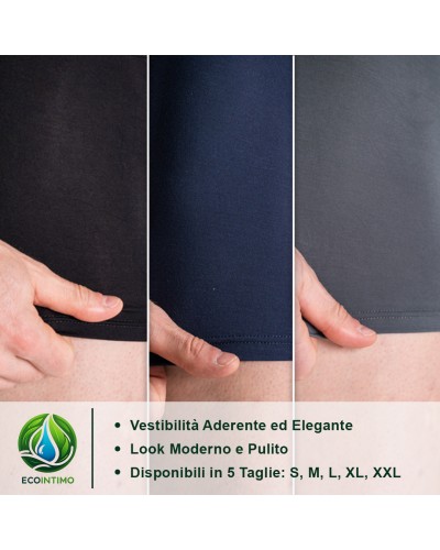 Pack de 3 Bóxers EcoIntimo de Bambú para Hombre Ultra Suaves, Transpirables
