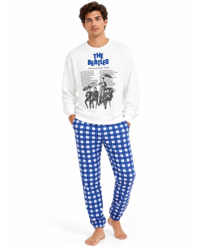 Pijama Hombre The Beatles de Algodón con Pantalón de Cuadros - GISELA