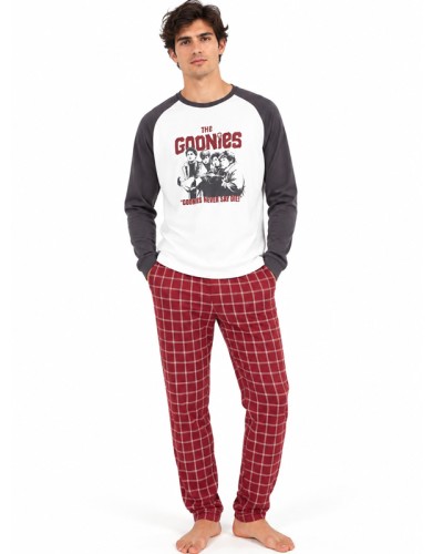 Pijama Hombre The Goonies Largo de Algodón con Pantalón de Cuadros - GISELA