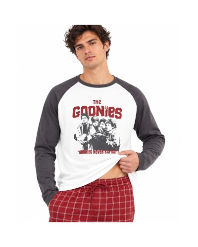 Pijama Hombre The Goonies Largo de Algodón con Pantalón de Cuadros - GISELA