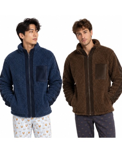Bata Hombre ADMAS Ski Club | Bata Borreguito Polar con Cremallera Extra Cálida