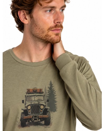 Pijama Hombre ADMAS Camp Car Largo de Algodón Caqui