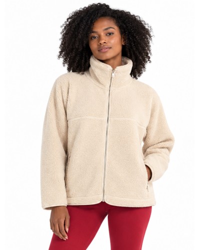 Abrigo-Chaqueta Polar Beige Ligera Sporty Urbana para Mujer - GISELA
