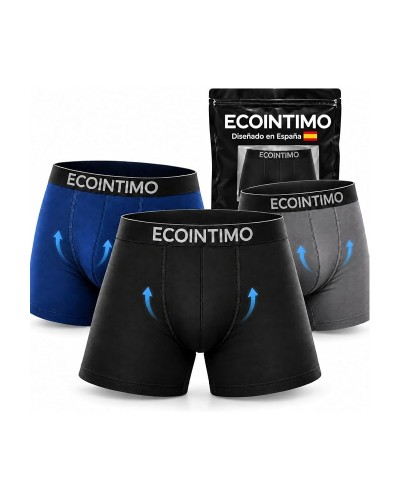 Pack de 3 Bóxers EcoIntimo de Bambú para Hombre Ultra Suaves, Transpirables