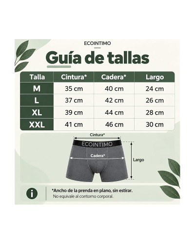 Pack de 3 Bóxers EcoIntimo de Bambú para Hombre Ultra Suaves, Transpirables