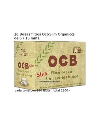 1500 filtros Ocb Organicos slim , 10 bolsas de 150 filtros cada una