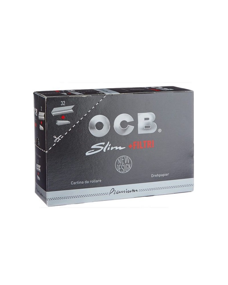 OCB 15448 Largo Negro Papel Plus Tips, 32 paquetitos