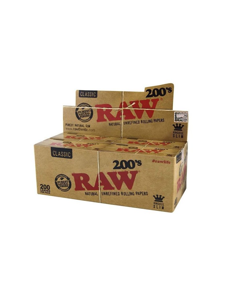 RAW 200's Classic - Papel de Liar (sin Pliegue, 200 Hojas por Cuaderno, 1 Caja, 40 Unidades)